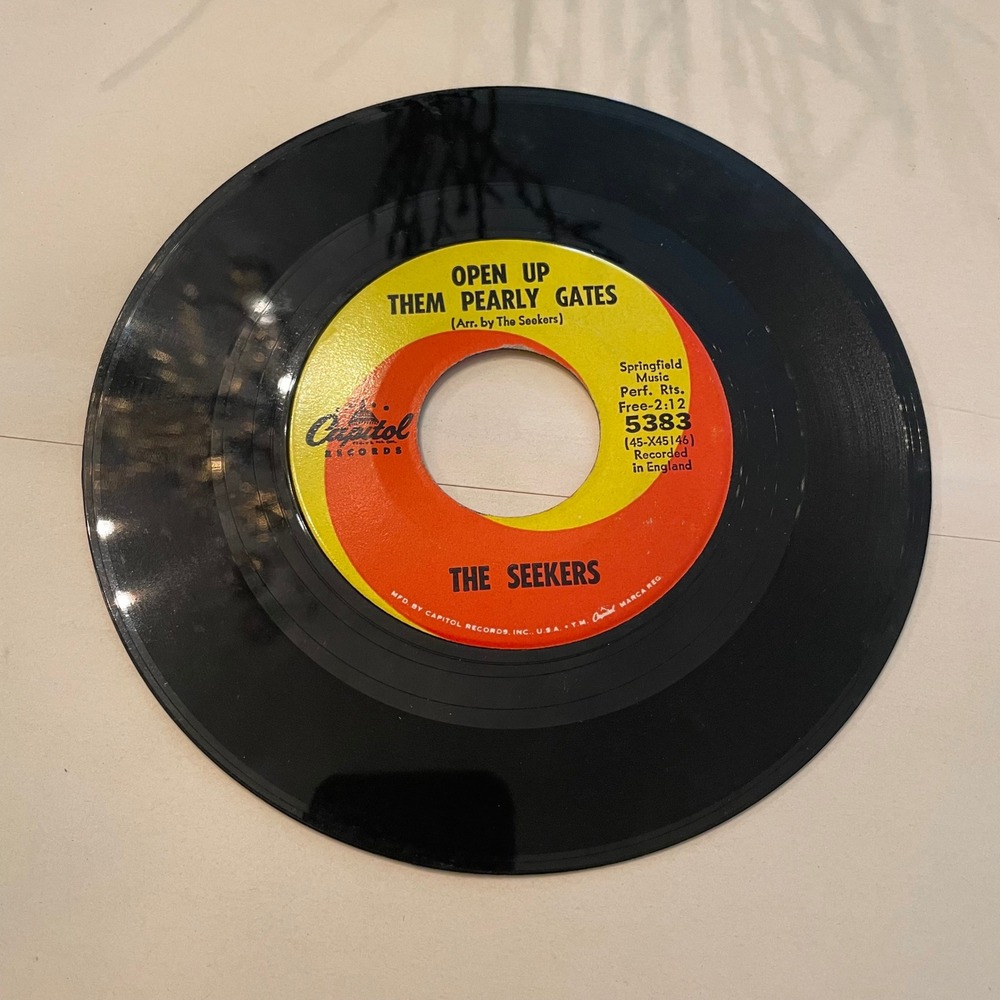 The Seekers 45 RPM Vinyl Record Open Up Them Pearly Gates 5383 Vintage